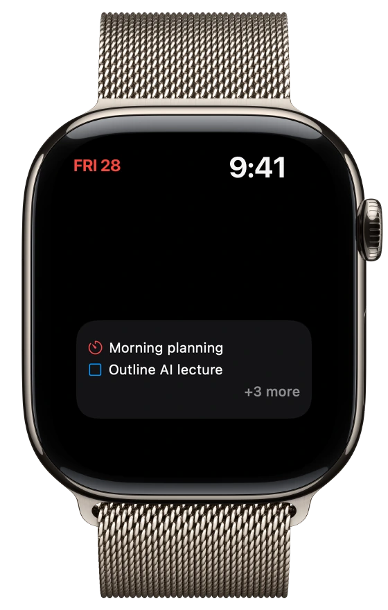 Timelane Up Next rectangular complication on Apple Watch