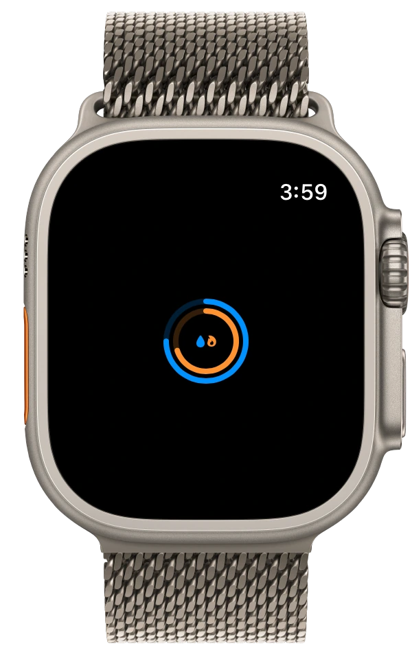 Combined WaterCal progress ring complication on Apple Watch